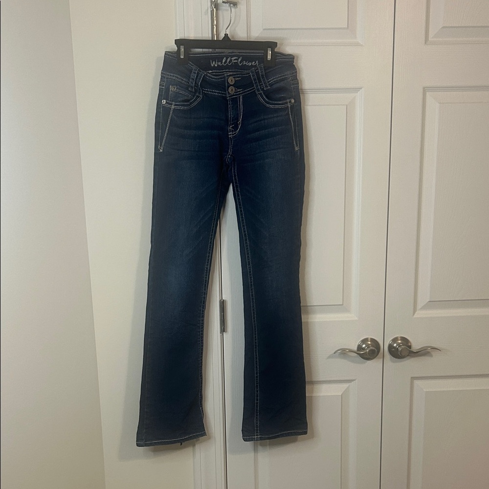 Wallflower Women's Indigo Boot Cut Jeans - Size 1